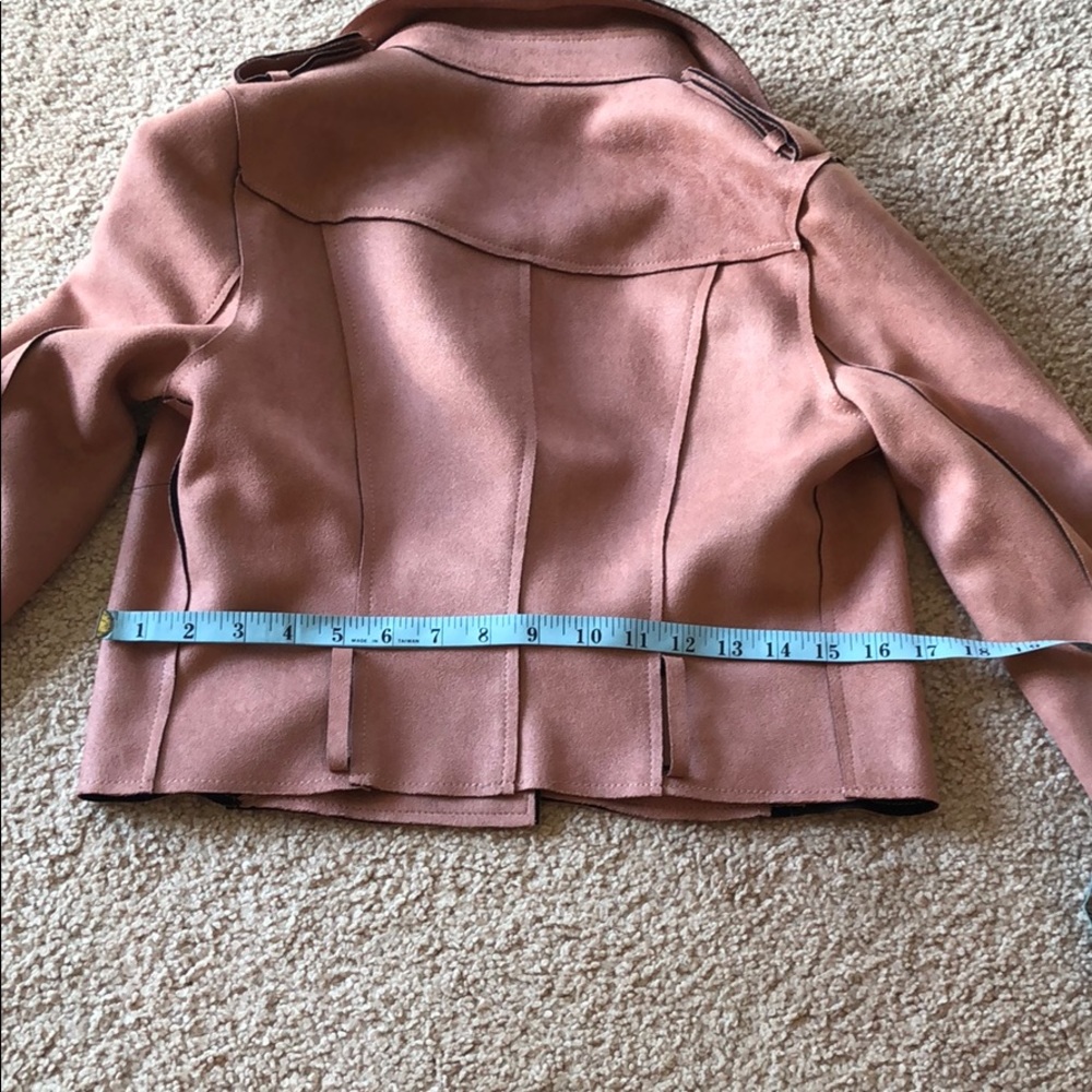 NWT suede moto trench coat/jacket Sz XS - Picture 8 of 8